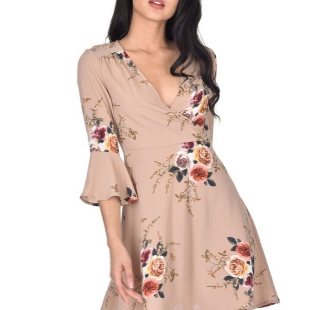 Floral print wrap dress
